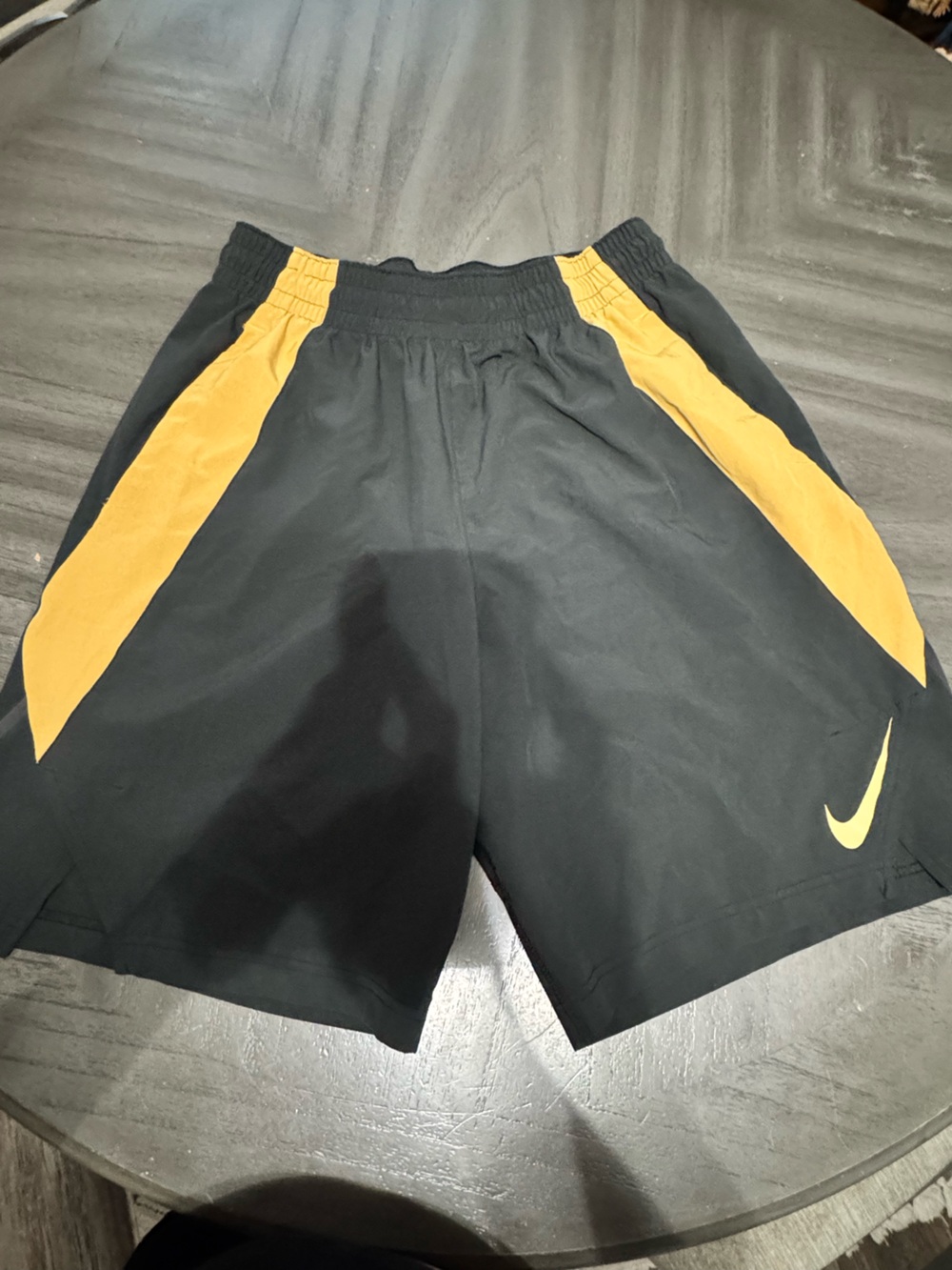 Nike Men’s Black Shorts with Yellow Panels